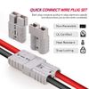 2X Battery Quick Connect Disconnect Jumper Connector Cable Plug 175A Gray