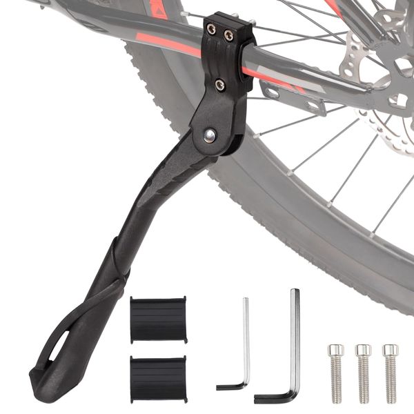 DEWEL Fahrradständer 24-29 Zoll,4 cm Höhenverstellbar Fahrradständer Mountainbike Fahrrad Anti-Rutsch Seitenständer für Mountainbike,MTB,Trekking, Rennrad etc