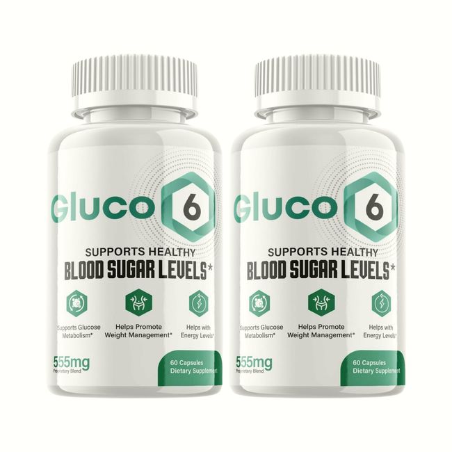 2-Pack Gluco6 Blood Pills - Gluco 6 Supplement for Blood Sugar Support- 120 Caps