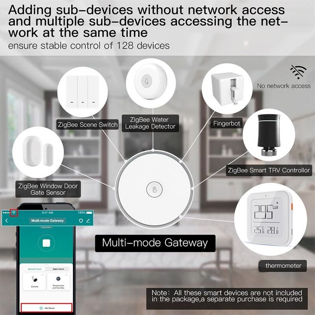 Xiaomi Mijia Multi-Mode Gateway ZigBee 3.0 WIFI Bluetooth Mesh Hub Voice  Remote Control works With Mi Home APP Apple Homekit