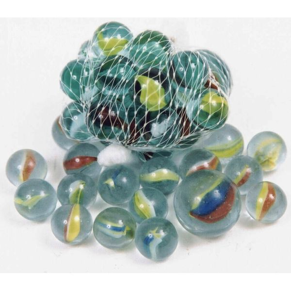 2x Glass Marbles 24 & 1 Shooter Toy Set Games Hobbies