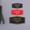 Fancy Please Keep Coffee Area Clean Sign (Black/Gold) - Small