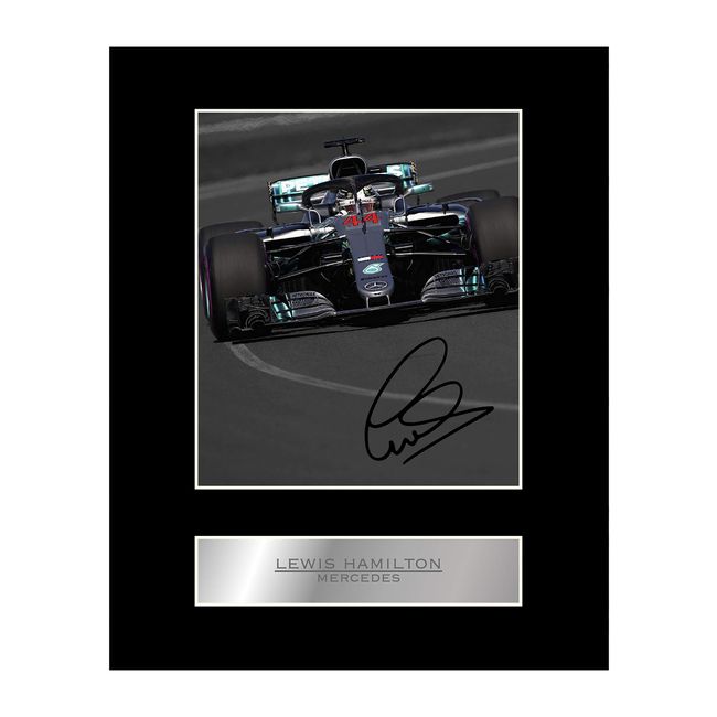 iconic pic Lewis Hamilton Signed Mounted Photo Display Mercedes 18-19 Autographed Gift Picture Print