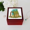 CafePress Hiking Backpack Memory Keepsake Jewelry Box, 5"x5"x3.75"