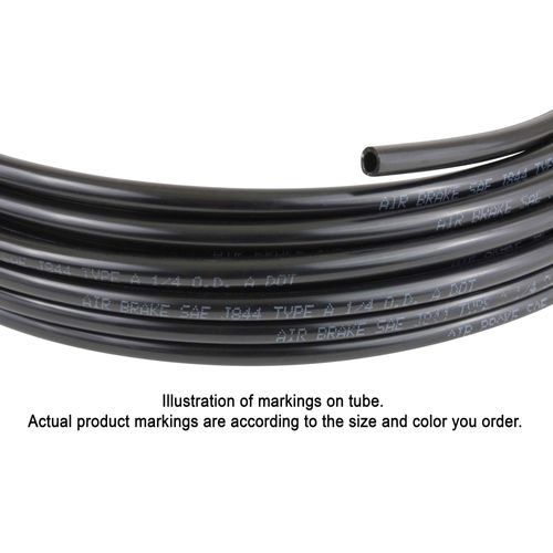 Mytee Products 1/4" OD x 100' Black SAE J844 Nylon Air Brake Tubing DOT Approved | Pneumatic Nylon Air Line Hose for Air Brake System