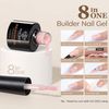 Modelones Builder Nail Gel 6 Colors, 8-in-1 Set for Nails, Hard Strengthener Extension Color Base Rhinestone False Tips Glue in a Bottle, Gifts Women