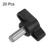 sourcing map 20pcs Tee Wing Knobs Thumb Screws M6 x 12mm Standard Male Thread Plastic T Knobs Handles Hand Clamping Knobs Grip Thumbscrew, Black