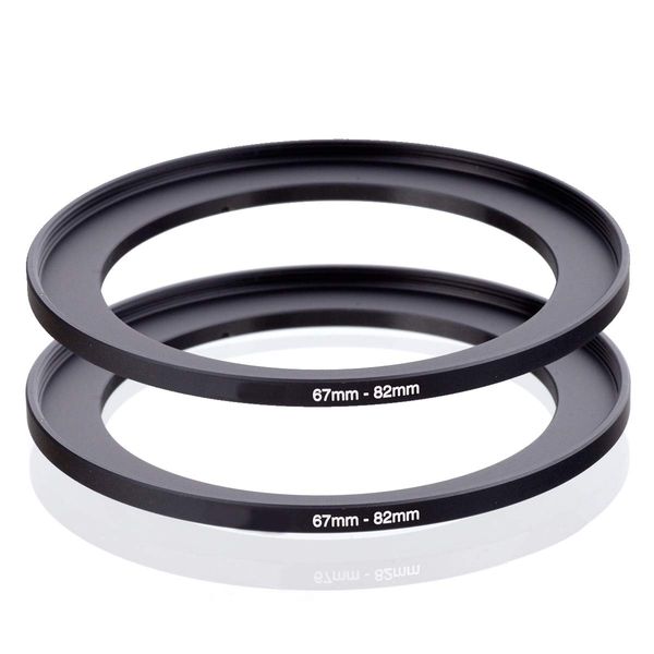 FANZR Step-Up-Ring (67-mm-82-mm-Filter), 67-mm-Objektiv auf 82-mm-Filter, Premium-Aluminium, 2 Stück