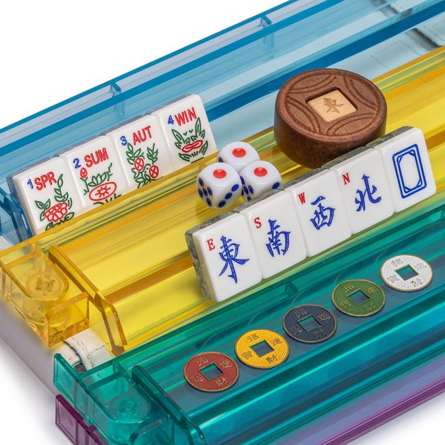 Japanese Riichi Mahjong Set - Black Standard Size Tiles and Vinyl Case –  Yellow Mountain Imports