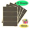 2,880 x Black Sticky Dots - 10mm 1cm - Round Colour Coding Dot Stickers - 15 Sheets