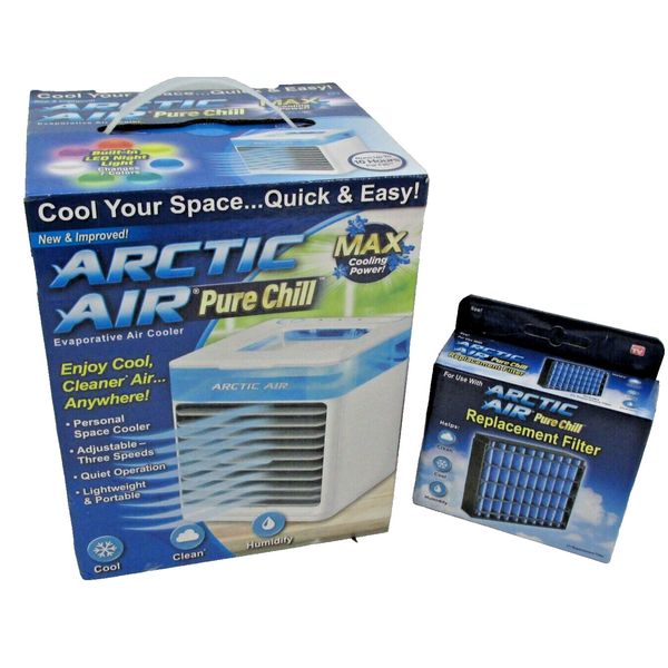 PURE CHILL Arctic Air Evaporative Air Cooler (WHITE) + XTRA FILTER !