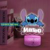 Personalized Stitch on Top Acrylic LED Base Night Light Lamp Art