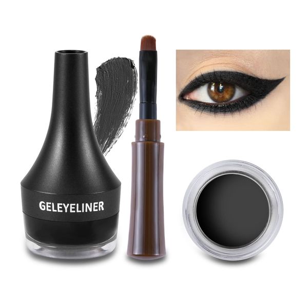 Boobeen Eyeliner Waterproof Gel Eyeliner Smudge-proof Eye Liner Gel Makeup High Pigment Eye Makeup Set Easy to Apply Long-lasting For All Day