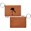 Pink Flamingo Leatherette Keychain ID Holder - Single Sided