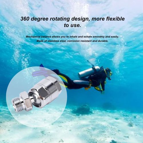 DEWIN Scuba Dive Accessories, Scuba Diving 360 Degree Swivel Adapter, Connector Adapter for 2nd Level Regulator, Diving Accessories