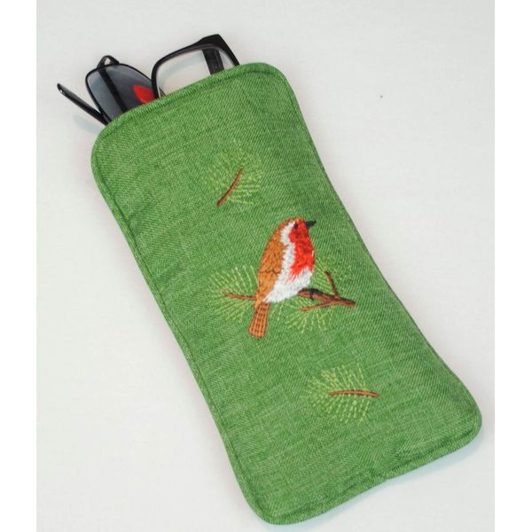 Justina Claire Double Spectacles Case in a Robin Design