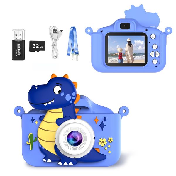 Kids Camera Toy for 3-12 Years Old Boys and Girls, Toddler Digital Camera, Portable Kids Digital Video Camera with 1080P Video, with Silicone Case, Toddler Christmas Birthday Gift