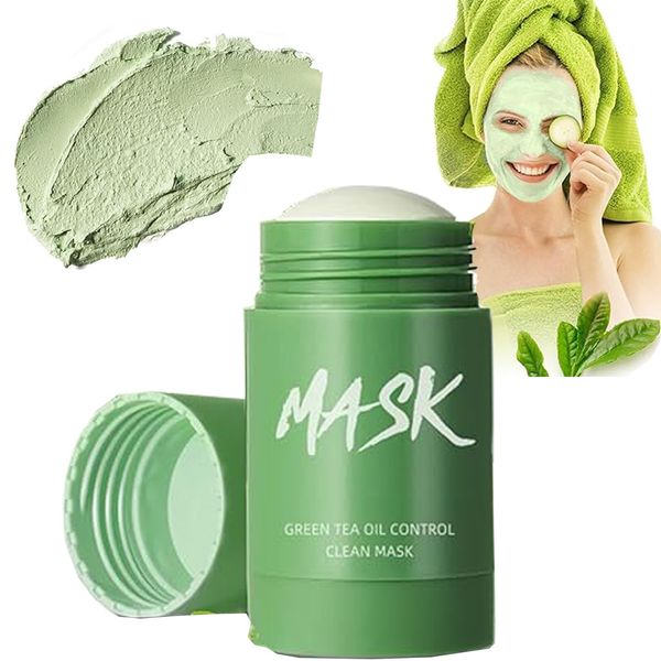 Green Tea Mask Stick,Green Mask Clay Stick,Grüner Tee Cleansing Maske Stick,Deep Cleansing Smearing Mask,Moisturizing Nourishing Skin,für alle Hauttypen Geeignet