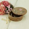 Li'Shay Marble Soapstone Box with Flowers Large Circle