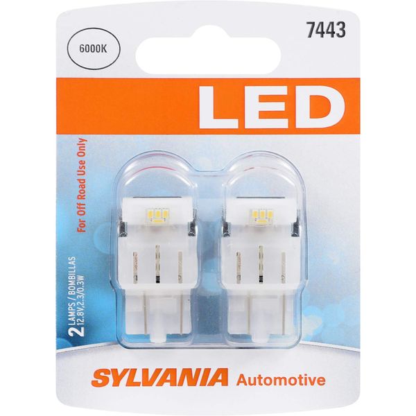 SYLVANIA 7443 T20 White LED Bulb, (Contains 2 Bulbs)