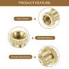 sourcing map M3 x 6mm(L) x 5mm(OD) Female Thread Brass Knurled Threaded Insert Embedment Nuts, 70Pcs