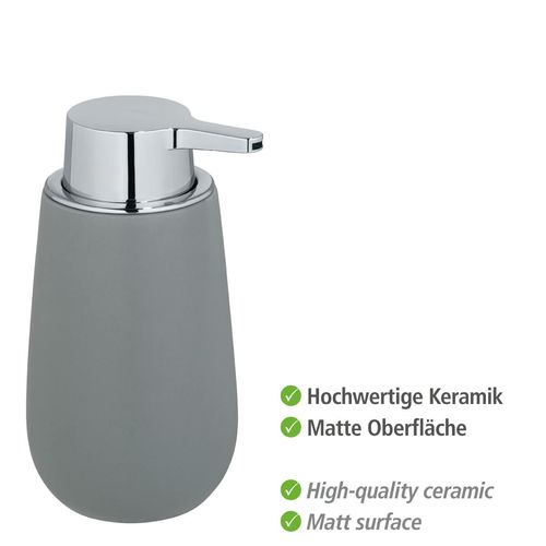 Wenko 23648100 Soap Dispenser, Grey, 9.5 x 16 x 8 cm