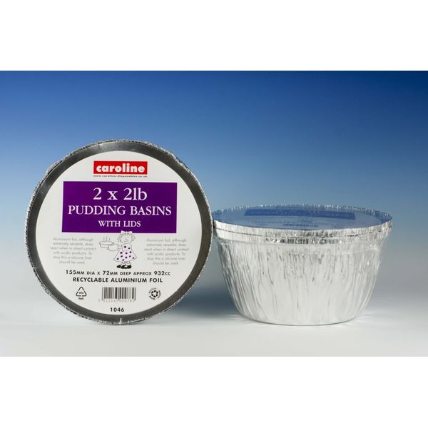Caroline Foil Pudding Basin With Lid 2lb 2 Pack (321463)