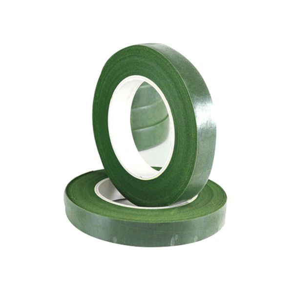 QRJ 2Roll Florist Stem Wrap Tape,12mm Florist Tape Green Floral Tape Bouquet Tape Flower Tape for Crafts Bouquets Stem Vases Artificial Flowers Wreath,59 Feet/Roll