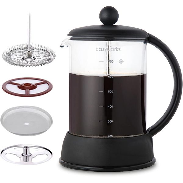 Easyworkz Eclipse French Press 800ml Coffee Tea Maker with Borosilicate Glass