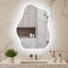Chic Cloud-shape LED Bathroom Mirror Adjustable 3 Color Vanity Mirror w Demister