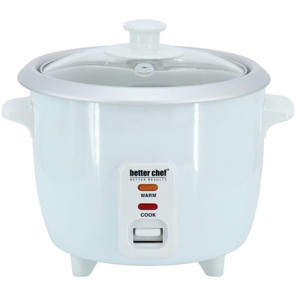 Better Chef 3 Cup -6 Cups Cooked- Rice Cooker With Cup And Paddle - White - 3 cup