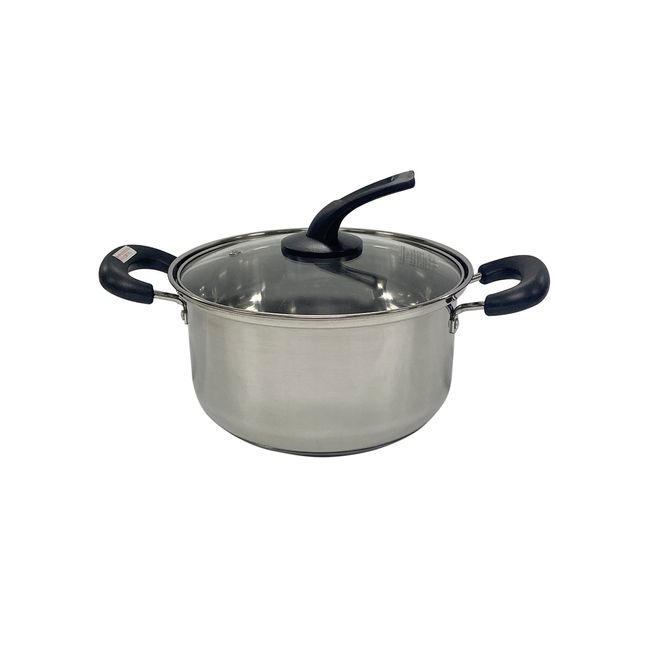 Arkland Sakamoto WIZ'A PR2147 Two-Handed Pot, 7.9 inches (20 cm), Stainless Steel Triple Layer Bottom, Induction Compatible