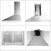 30" Wall-Mounted Range Hood Vent 450CFM 3-Speed Touch Control Stainless Steel