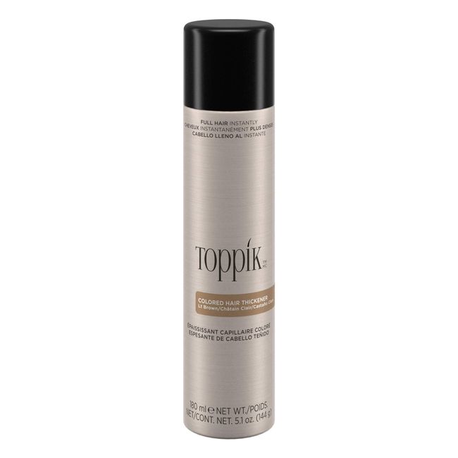 Toppik Colored Hair Thickener, Light Brown, Volumizing Root Touch Up Concealer Hair Color Spray, Colored Spray for Root Touch Up, Cover Up, Hair Thickening, Hair Building Fiber Spray, 5.1oz Spray