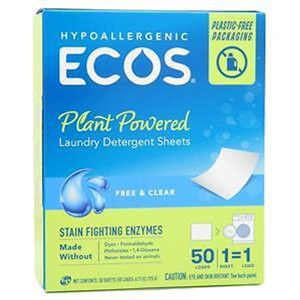 ECOS Laundry Detergent Sheets Free & Clear 50 count