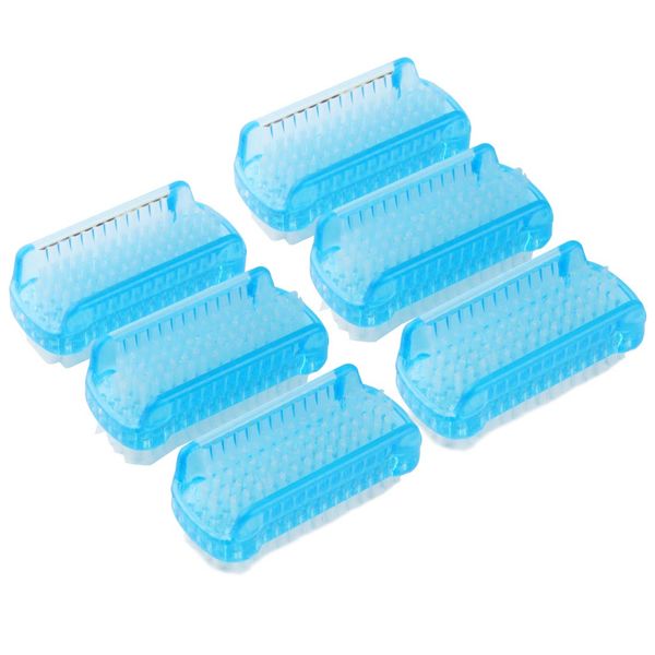 Larcele Hand & Nail Cleaning Brush Plastic Nail brush 6pcs MJS-04 (blue)