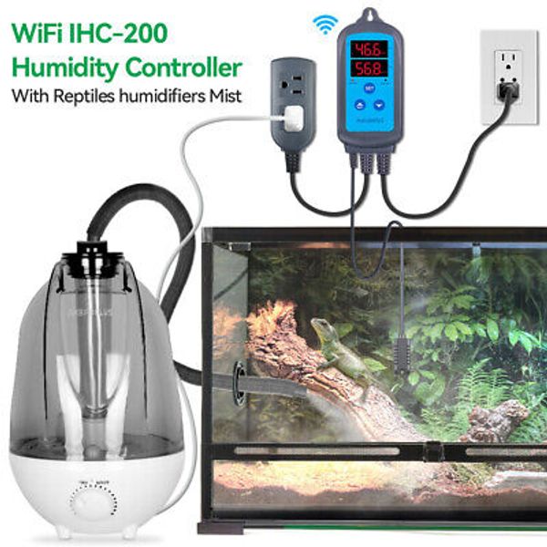 Reptile Humidifier Wet Fan Dehumidifiers+Humidity Control IHC-200 Humidistat Pet