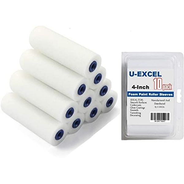 Paint Roller Covers, 4 Inch Roller Sleeves, DIY High Density Rollers, Replacement Naps for Painting Brush, Home Supplies for Roller Frame, Covers for 4" Paint Roller. (4 Inch x 10 Pack)