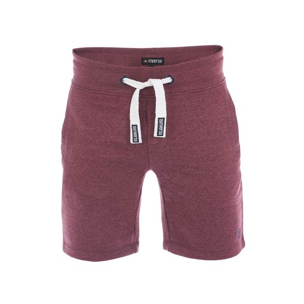 riverso Herren Sweat Short RIVMoritz Kurze Sweatshorts Bermuda Sommer Sport Shorts Baumwolle Rot M, Größe:M, Farbe:Burgundy Red Melange (15400)