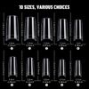 Square Nail Tips, Venares Half Fake Nails Tips Square 500Pcs 10 Size Fake Nails Short with Glue Nails Files Nail Buffer Blocks Nail Brush Nail Clipper, Oval French Acrylic Clear False Nails with Glue