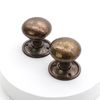 Infinity Decor Antique Hammered Pattern Mushroom Shape Door Knobs Pairs 50mm Pull Handle Set - for Both Interior & Exterior Doors