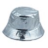 Macahel Unisex Silver Shiny Metallic Bucket hat (Silver)