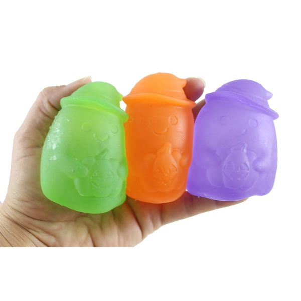 Set of 3 Ghost Shaped Sugar Balls - Thick Glue/Gel Stretch Ball - Molasses Syrup Ultra Squishy and Moldable Slow Rise Relaxing Sensory Fidget Stress Toy Halloween