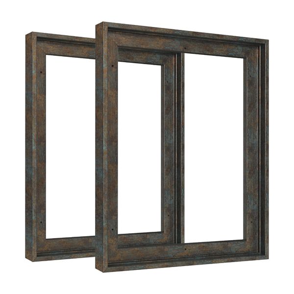 FOLKOR 0.9” Deep Vintage Frame for 11x14 Canvas Paintings, 2 Pack Complete Floating Frames with 0.9” Deep for Artists Designers Landscape Portrait, Farmhouse Home Office Wall Decor (Blue and Gold)