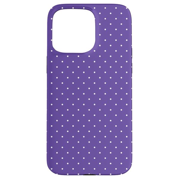 Classic Purple Polkadots Pattern, Boho Polka Dot Case for iPhone 15 Pro Max