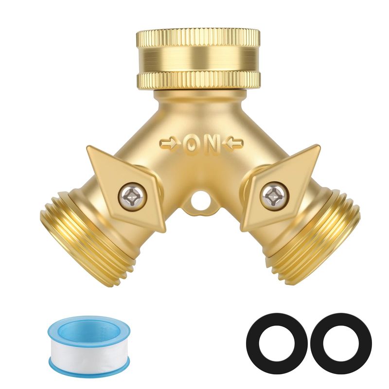 Iniscape Brass Hose Splitter Y Connector Durable Brass Water Pipe ...