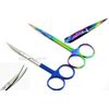 2EA IRIS SCISSORS 4.5" CURVED STRAIGHT GERMAN PREMIUM RAINBOW SCISSORS SURGICAL 