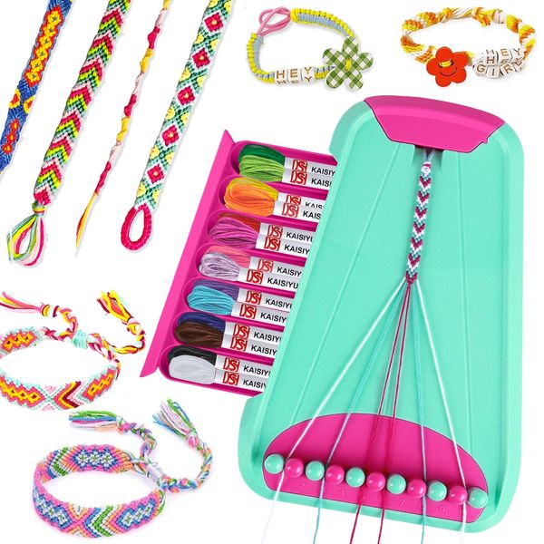 Rdfmy Friendship Bracelet Making Kit for Girls, Arts and Crafts Bracelets String Maker Kit for Kids Ages 8-12 Christmas Birthday Gifts Green