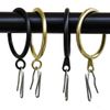 42 Pcs Metal Curtain Ring with Eyelet (Black-ID/1.7")