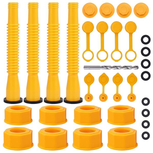 NTNEV 33PCS Gas Can Spout Replacement, Old Style Gas Can Spout Kit, Flexible Nozzle, Gas Can Vent, Can Cap and Fuel Vent Caps, Fits Most of The Cans